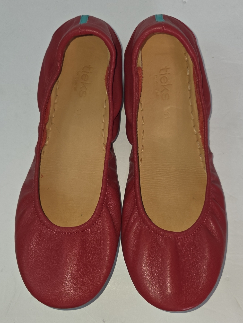 Tieks By Gavrieli Red Leather Foldable Ballet Flats Size 11 "Like New"